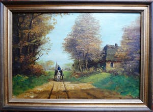 Joke Hartman-Elias - Landschap met boer en kar jaren '50 kopen? Bied vanaf 65!