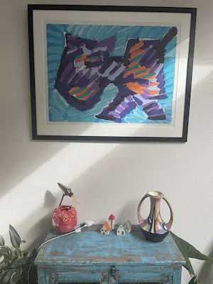 Karel Appel - HAPPY CAT - KLEURLITHOGRAFIE - LITHOGRAPHIE COLORE - 64x82cm - NIEUW INGELIJST kopen? Bied vanaf 250!