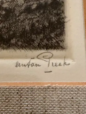 Anton Pieck - Drie bomen, Eigen Druk, Prachtige ets kopen? Bied vanaf 395!