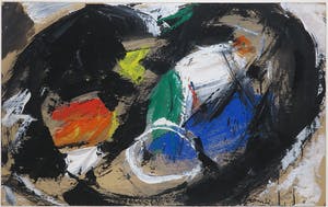 Eugene Brands - Grote expressieve gouache getiteld 'Palet' - Ingelijst kopen? Bied vanaf 1!