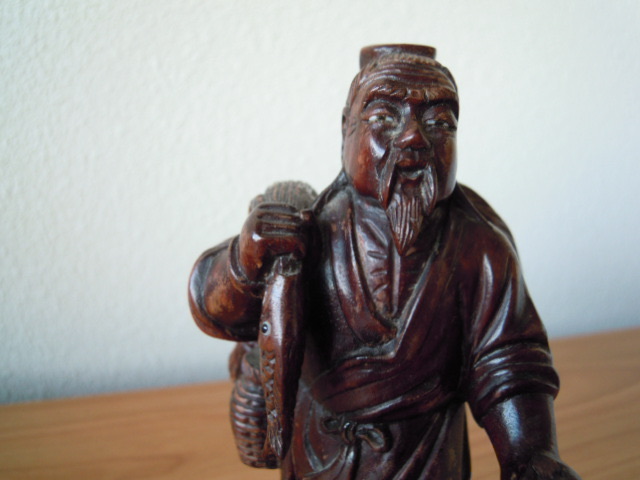 Niet of onleesbaar gesigneerd - Beeld CHINESE VISSER handgemaakt -17 cm hoog kopen? Bied vanaf 1!