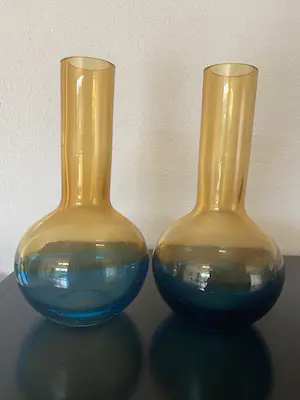 Royal Leerdam - Geel/ blauwe vazen kopen? Bied vanaf 50!