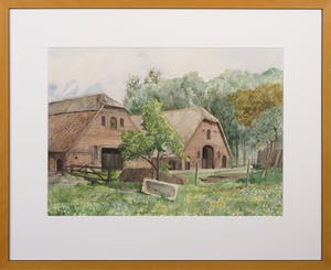 Nic Loning - Aquarel, Oud Eemelaar - Ingelijst kopen? Bied vanaf 1!