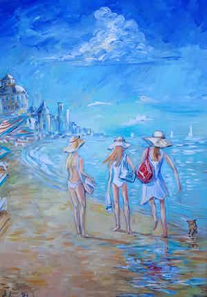 Elena Polyakova - Scheveningen strand Den Haag (Dochters van de koning) verkocht voor € 125!