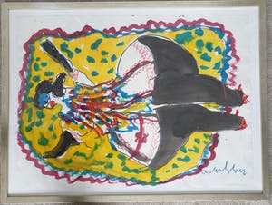 Anton Heyboer - Rustende Can Can Danseres - Gouache en krijt - Jaren 90 kopen? Bied vanaf 395!