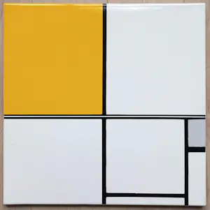 Piet Mondriaan - Composition B, with Double Line and Yellow and Gray, emaille op metaal (unica) kopen? Bied vanaf 450!