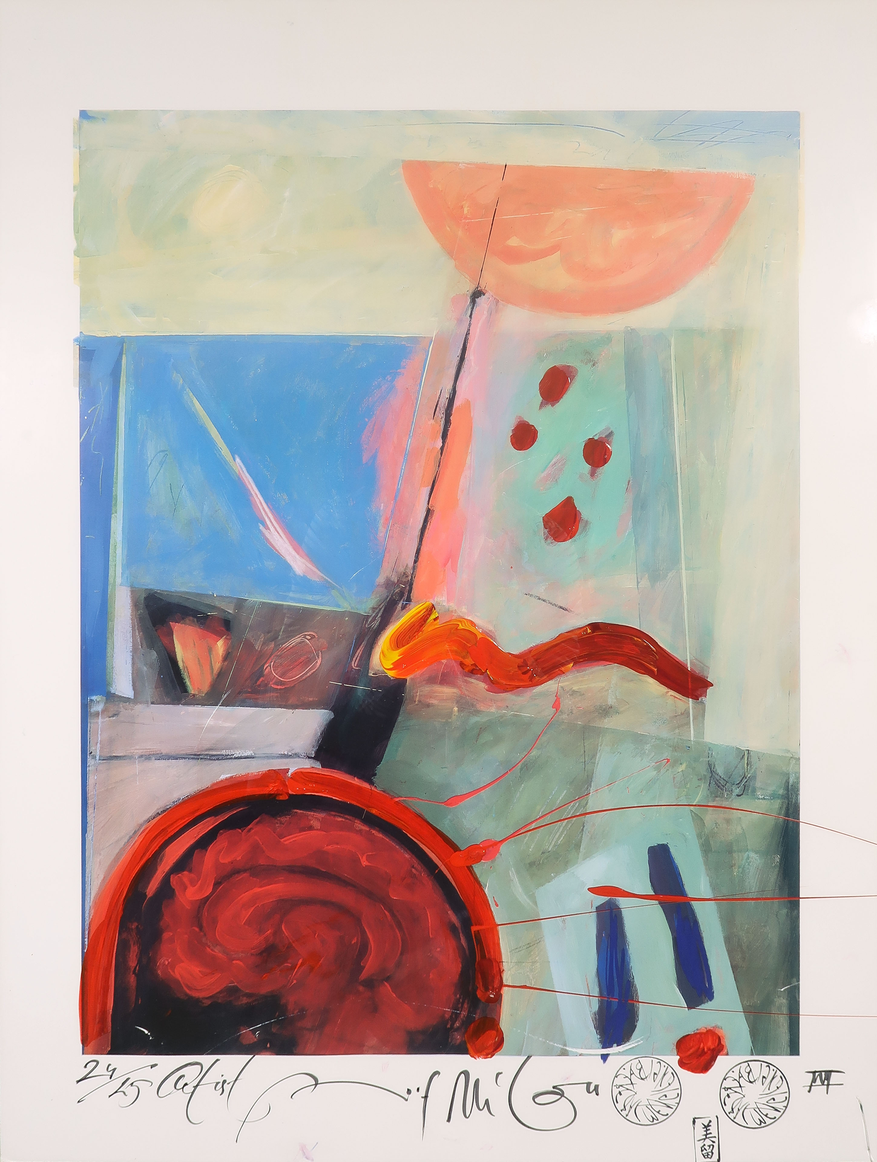 Milou Hermus - Polygrafie op papier, Brainwave 22 - Ingelijst kopen? Bied vanaf 20!