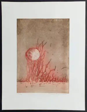 Jan Montyn - Zonnevuur, aquatint ets kopen? Bied vanaf 125!