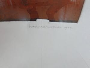 Werner Moonen - ABSTRACTIE / KOPERKLEURIGE ETS + RELIËF / 80 x 57 cm / KADER / SIG kopen? Bied vanaf 105!