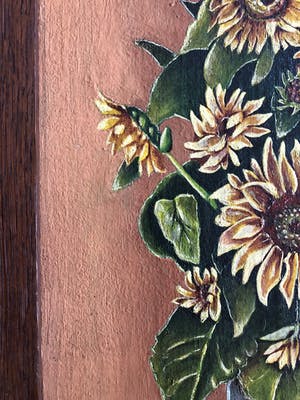 Niet of onleesbaar gesigneerd - Stilleven vaas met zonnebloemen kopen? Bied vanaf 1!