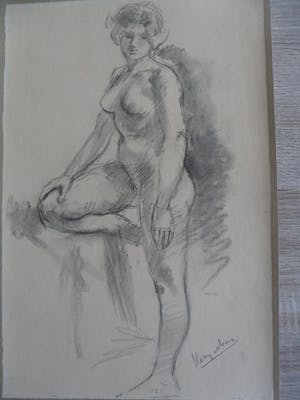 Harry Maas - Potloodtekening . Vrouwelijk naakt. kopen? Bied vanaf 70!