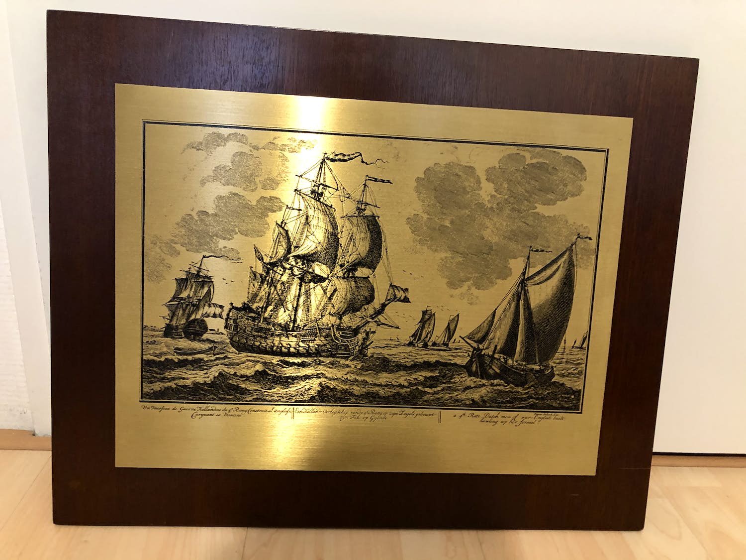 Pieter Schenk - Een Hollands Oorlogsschip van de 4e Rang op zijn Engels gebouwt zijn Fok op Gyen verkocht voor € 50!