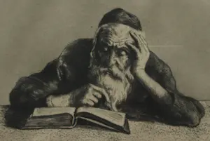 Hermann Struck - Ingelijste ets , Grandfather – 1928 kopen? Bied vanaf 1!