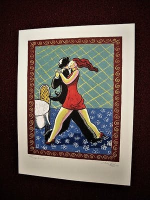 Jacques Tange - populair Rotterdams graficus - gesigneerde Zeefdruk - Tango dinner - 200 exempl. kopen? Bied vanaf 29!