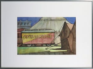 Krijn van Dijke - Aquarel, Circus Saltarini - Ingelijst kopen? Bied vanaf 1!