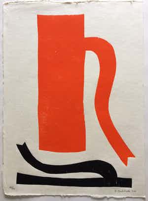 Klaas Gubbels - houtdruk ‘Baselitz’ - 2011 - oplage 40 ex. verkocht voor € 525!