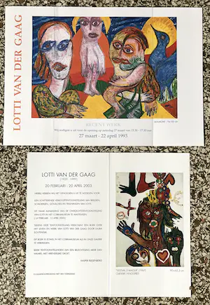 Lotti van der Gaag - 2 uitnodigingen Galerie Blijenberg kopen? Bied vanaf 1!