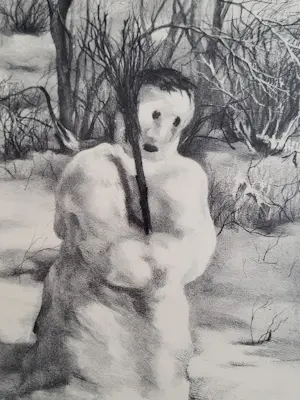 Aart van Dobbenburgh - "Sneeuwpop". kopen? Bied vanaf 75!