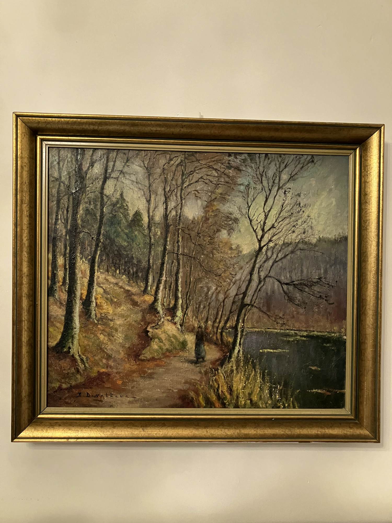 Jean De Vettere - Vrouw op wandel in het bos kopen? Bied vanaf 125!