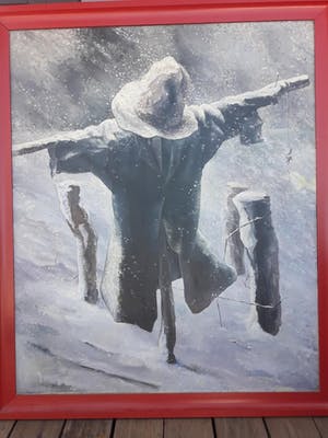 Marinus Schipper - Vogelverschrikker in de sneeuw uit 1938. (134 x 114)! kopen? Bied vanaf 195!