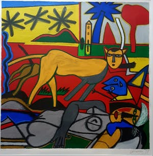 Corneille - " Les trois Etoiles" zeer grote zeefdruk!! kopen? Bied vanaf 425!