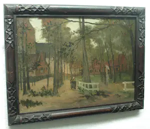Annie Bruin - Olieverf op doek , Dorpsgezicht Laren? – Lijst, 34 x 44½ cm kopen? Bied vanaf 1!