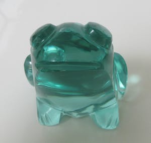 Exbor Sklo - Art deco facet geslepen presse papier ven een groene kikker kopen? Bied vanaf 35!