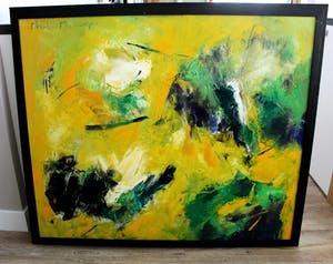 Charlotte Molenkamp - olieverf op doek: landschappelijk geel kopen? Bied vanaf 2200!