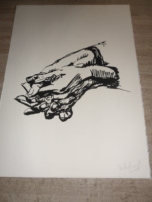 Peter Klashorst - Litho. Gevouwen handen. kopen? Bied vanaf 35!