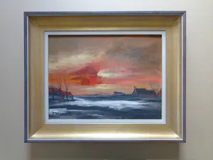 Paul Permeke - EXPRESSIONISME / LANDSCHAP / OLIEVERF PANEEL / 42x52cm / KADER / SIG kopen? Bied vanaf 275!