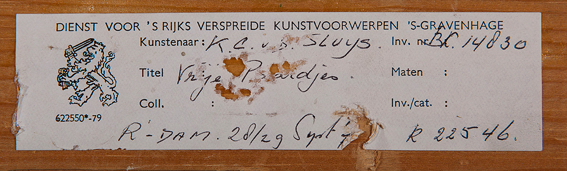 Koos van der Sluys - Vrije Paardjes - 1976 - Acrylverf op doek - Rotterdam kopen? Bied vanaf 20!
