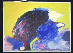 Franscz Witte - Acryl op papier, Kleurrijke landschap kopen? Bied vanaf 1!