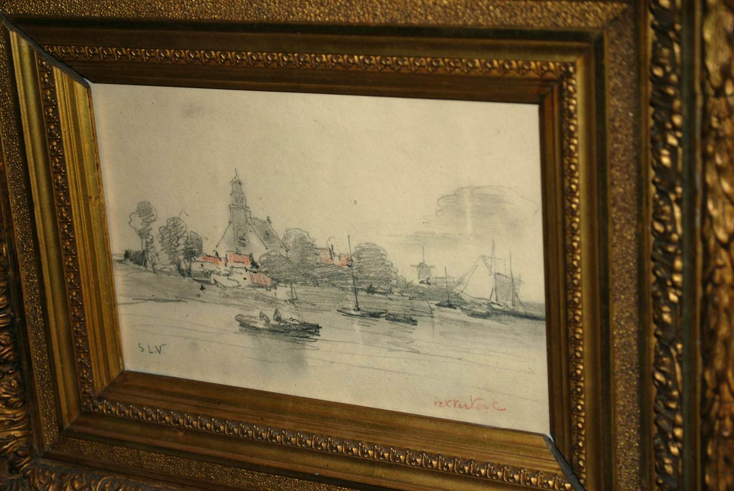 Salomon Leonardus Verveer - Gezicht op Lekkerkerk - tekening, rond 1850 kopen? Bied vanaf 195!
