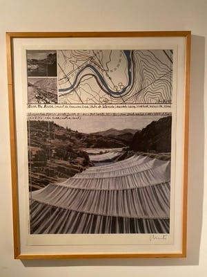 Buy Christo - Over the River - Grote litho ingelijst - Handgesigneerd? Bid from 630!