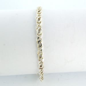 Zilveren armband schakelmodel falkenoog - 19 cm lang kopen? Bied vanaf 1!