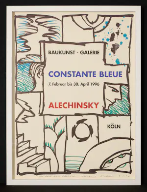 Pierre Alechinsky - Signiert – Exklusiv mit Widmung - Siebdruck "Constante Bleue" – Gerahmt kopen? Bied vanaf 590!