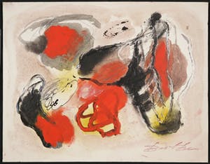 Bert Braam - Gemengde techniek op karton, Lot van twee abstracte composities kopen? Bied vanaf 1!