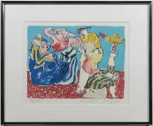 Willem Janssen - Werner Lehmann, Annemiek Vos, Dick Tasma! SET van 7 kleine ingelijste werken kopen? Bied vanaf 100!