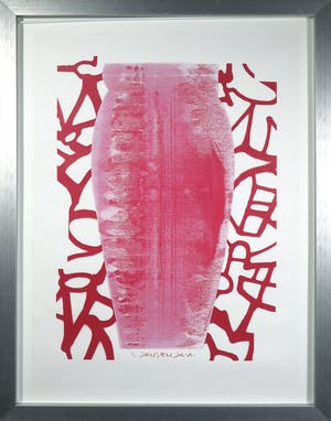 Geert Jan Jansen - Gemengde techniek op papier, Vaas - Ingelijst (Groot) kopen? Bied vanaf 50!