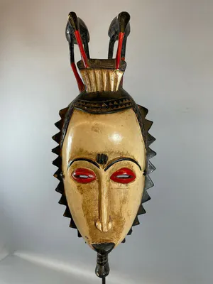 Baule - 220108 - African Tribal Used Baule mask - Iv. Coast. kopen? Bied vanaf 65!