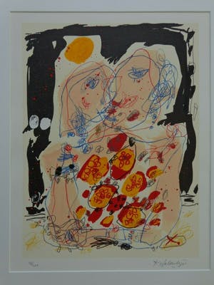 Kees Salentijn - VESTIDOS II / KLEURZEEFDRUK / 66x51cm / KADER / SIG kopen? Bied vanaf 55!