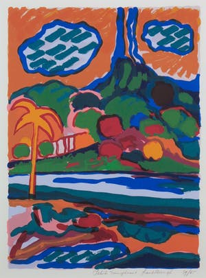 Frank Rosen - Zeefdruk, Tahiti zonsopkomst - Ingelijst kopen? Bied vanaf 40!