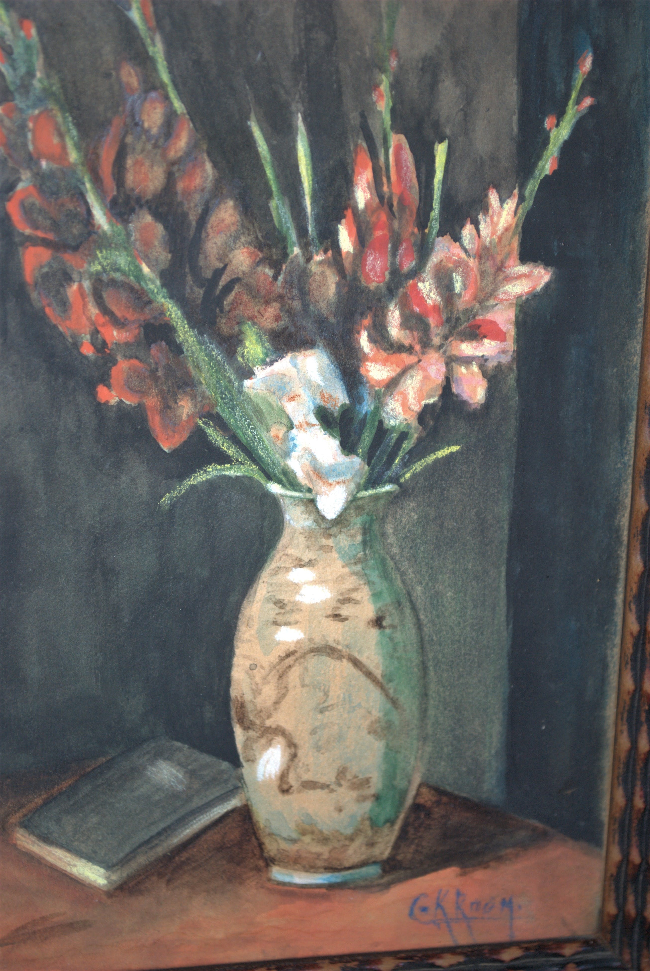 Niet of onleesbaar gesigneerd - stilleven in een vaas - aquarel & krijt - gesigneerd en gestempeld kopen? Bied vanaf 1!