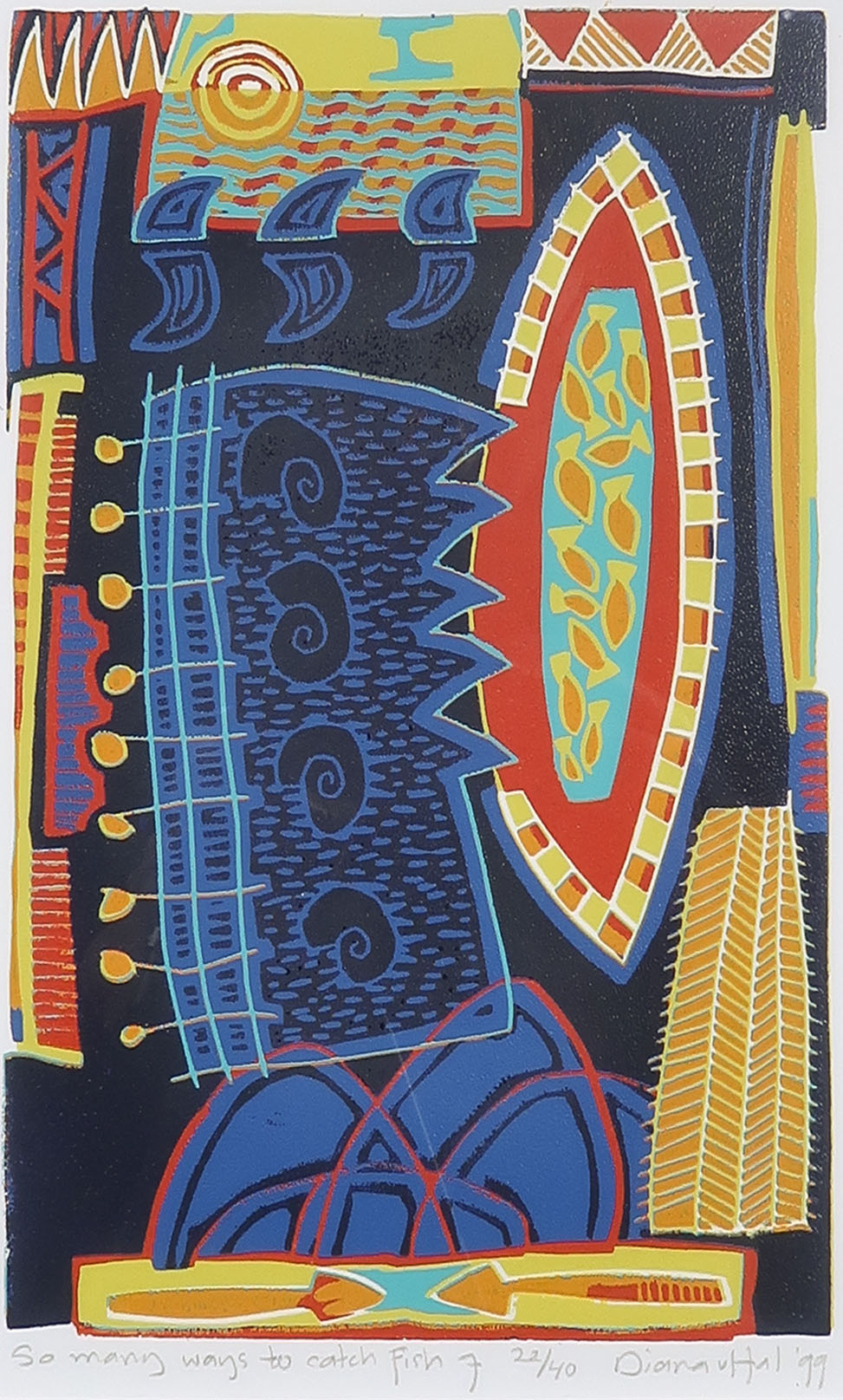 Diana van Hal - Zeefdruk, So many ways to catch Fish 7 - Ingelijst kopen? Bied vanaf 20!