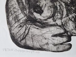 Pieter Zwaanswijk - Monochrome E.A. reliëf ets en aquatint "Flossie" - potloodgesigneerd kopen? Bied vanaf 38!
