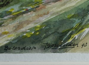 Niet of onleesbaar gesigneerd - Ingelijste aquarel, “Boterdiep, Groningen” – gesigneerd - 1998 kopen? Bied vanaf 1!