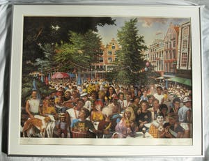 Zeljko Premerl - Ingelijste litho , Het Leidseplein vroeger…. – ca. 1980 kopen? Bied vanaf 1!