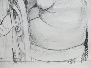 Aat Veldhoen - Zittend naakt op een stoel - Rotaprint kopen? Bied vanaf 1!