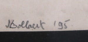 Jan Bollaert - Gemengde techniek op papier, Handboek der Kerkgeschedenis - Ingelijst kopen? Bied vanaf 1!