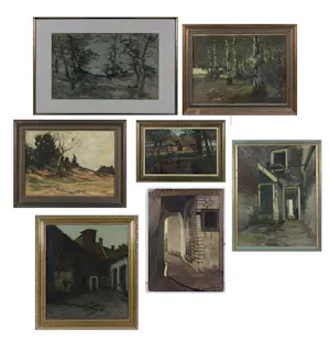 Paul Bodifee - Lot van 7 werken (schilderijen + 1 werk op papier), Landschappen kaufen? Bieten Sie von 200!